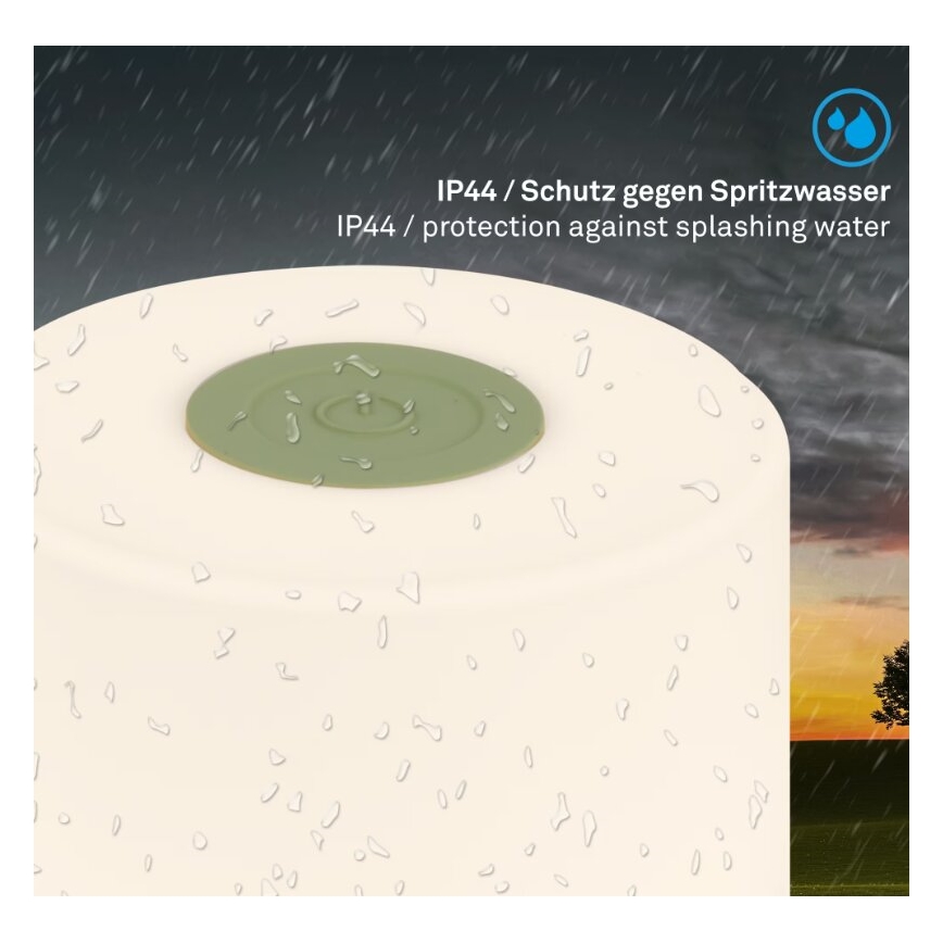 Briloner 7461019 - LED dimbar uppladdningsbar utomhusbordslampa LED/2W/5V IP44 1200 mAh grön