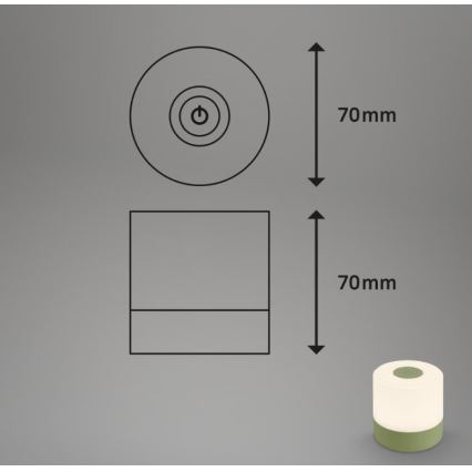 Briloner 7461019 - LED dimbar uppladdningsbar utomhusbordslampa LED/2W/5V IP44 1200 mAh grön