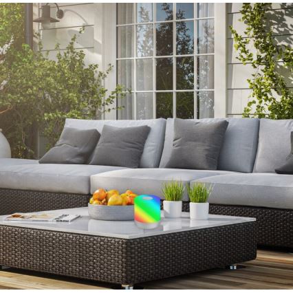 Briloner 7462014 - LED RGB uppladdningsbar utomhusbordslampa LED/1,5W/5V IP44 1200 mAh matt krom