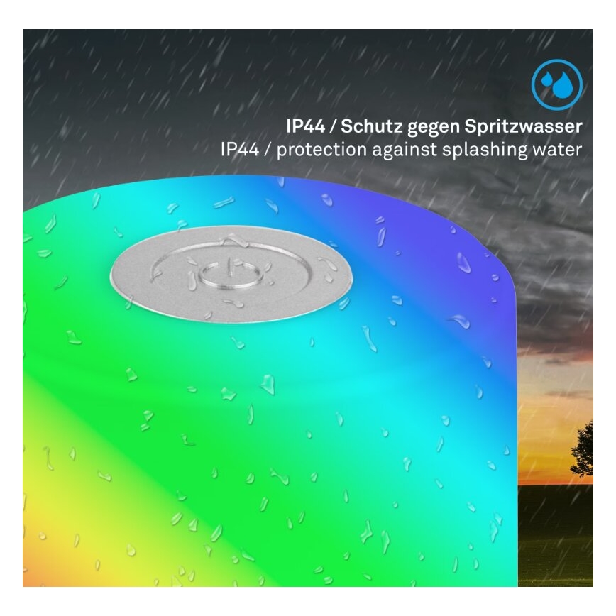 Briloner 7462014 - LED RGB uppladdningsbar utomhusbordslampa LED/1,5W/5V IP44 1200 mAh matt krom