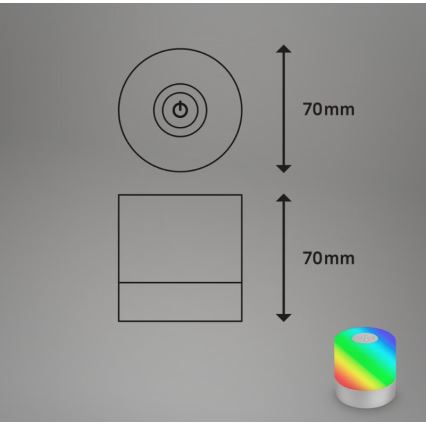 Briloner 7462014 - LED RGB uppladdningsbar utomhusbordslampa LED/1,5W/5V IP44 1200 mAh matt krom
