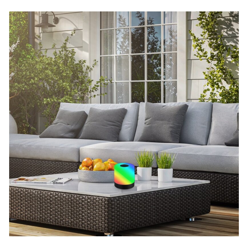 Briloner 7462015 - LED RGB uppladdningsbar utomhusbordslampa LED/1,5W/5V IP44 1200 mAh svart