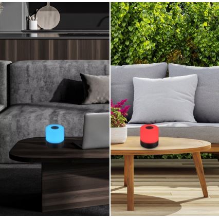 Briloner 7462015 - LED RGB uppladdningsbar utomhusbordslampa LED/1,5W/5V IP44 1200 mAh svart