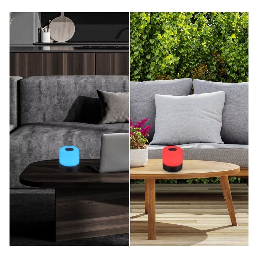 Briloner 7462015 - LED RGB uppladdningsbar utomhusbordslampa LED/1,5W/5V IP44 1200 mAh svart