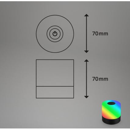 Briloner 7462015 - LED RGB uppladdningsbar utomhusbordslampa LED/1,5W/5V IP44 1200 mAh svart