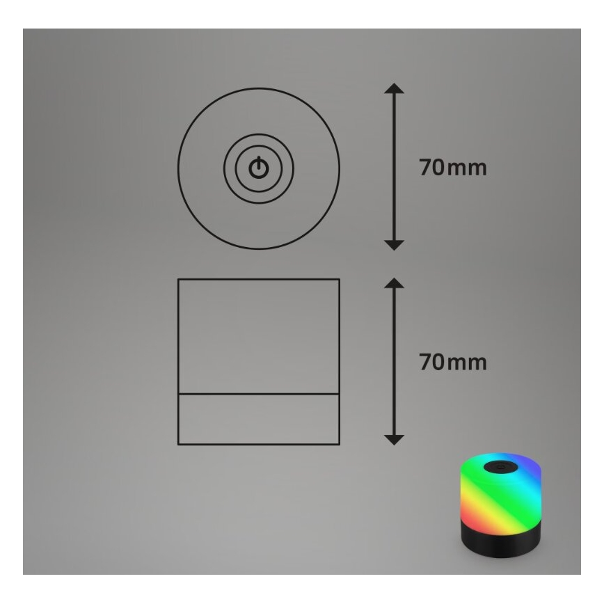 Briloner 7462015 - LED RGB uppladdningsbar utomhusbordslampa LED/1,5W/5V IP44 1200 mAh svart