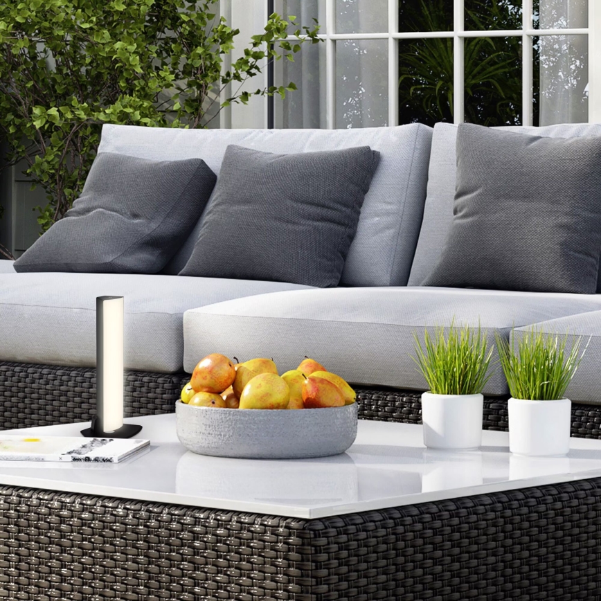 Briloner 7474-015 - LED dimbar touchladdningsbar utomhusbordslampa 2-i-1 LED/7W/5V 2x2200 mAh USB 3000K IP44 svart