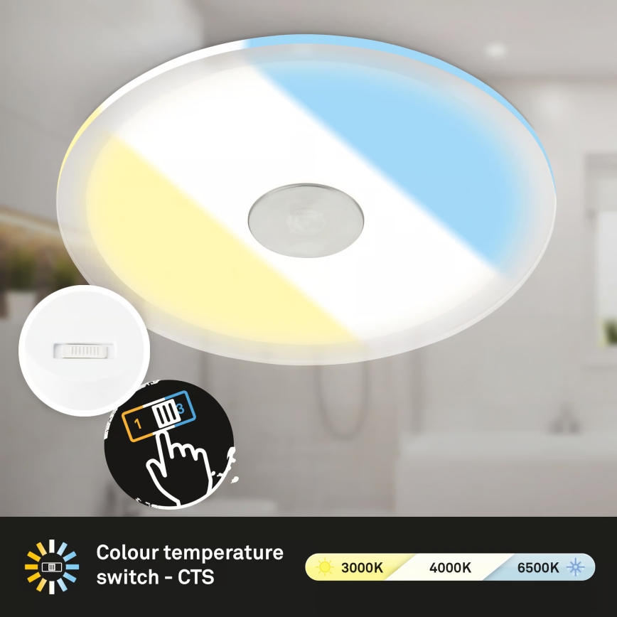 Briloner 7481019 - LED infälld badrumsarmatur LED/12W/230V 3000/4000/6500K IP44 vit