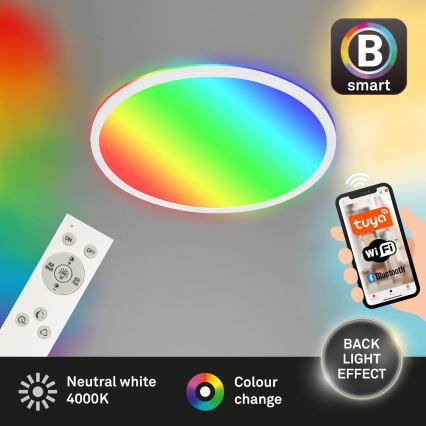 Briloner 7494016 - RGBW LED dimbar takarmatur SMART 22 W/230 V/4000 K Ø 42 cm Wi‑Fi Tuya + fjärrkontroll