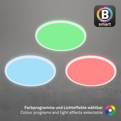 Briloner 7494016 - RGBW LED dimbar takarmatur SMART 22 W/230 V/4000 K Ø 42 cm Wi‑Fi Tuya + fjärrkontroll
