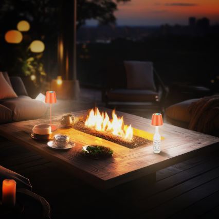 Briloner 7510012 - LED RGBW med dimmer, uppladdningsbar utomhusbordslampa CALIDA LED/2,5W/5V IP44 1200 mAh orange