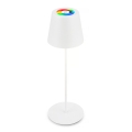 Briloner 7510016 - LED RGBW Dimbar uppladdningsbar utomhusbordslampa CALIDA LED/2,5W/5V IP44 1200 mAh vit