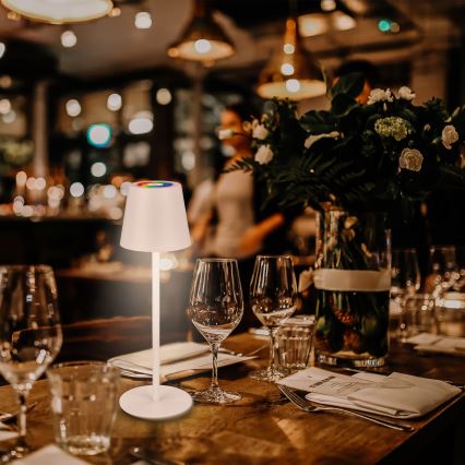 Briloner 7517016 - LED RGBW dimbar uppladdningsbar utomhusbordslampa CILANO LED/3W/5V IP44 2000 mAh vit