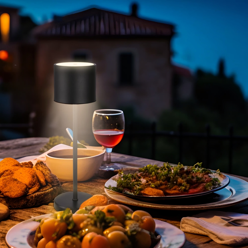 Briloner 7521015 - LED dimbar utomhus uppladdningsbar bordslampa SIGO LED/2,5W/5V IP44 2600 mAh svart