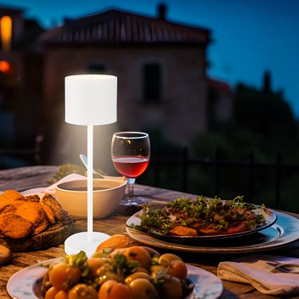 Briloner 7521016 - LED dimbar uppladdningsbar utomhusbordslampa SIGO LED/2,5W/5V IP44 2600 mAh vit