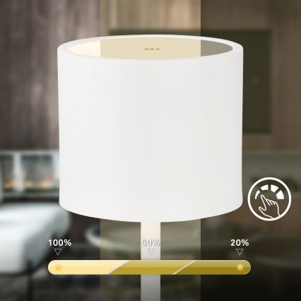 Briloner 7521016 - LED dimbar uppladdningsbar utomhusbordslampa SIGO LED/2,5W/5V IP44 2600 mAh vit