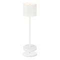 Briloner 7521016 - LED dimbar uppladdningsbar utomhusbordslampa SIGO LED/2,5W/5V IP44 2600 mAh vit