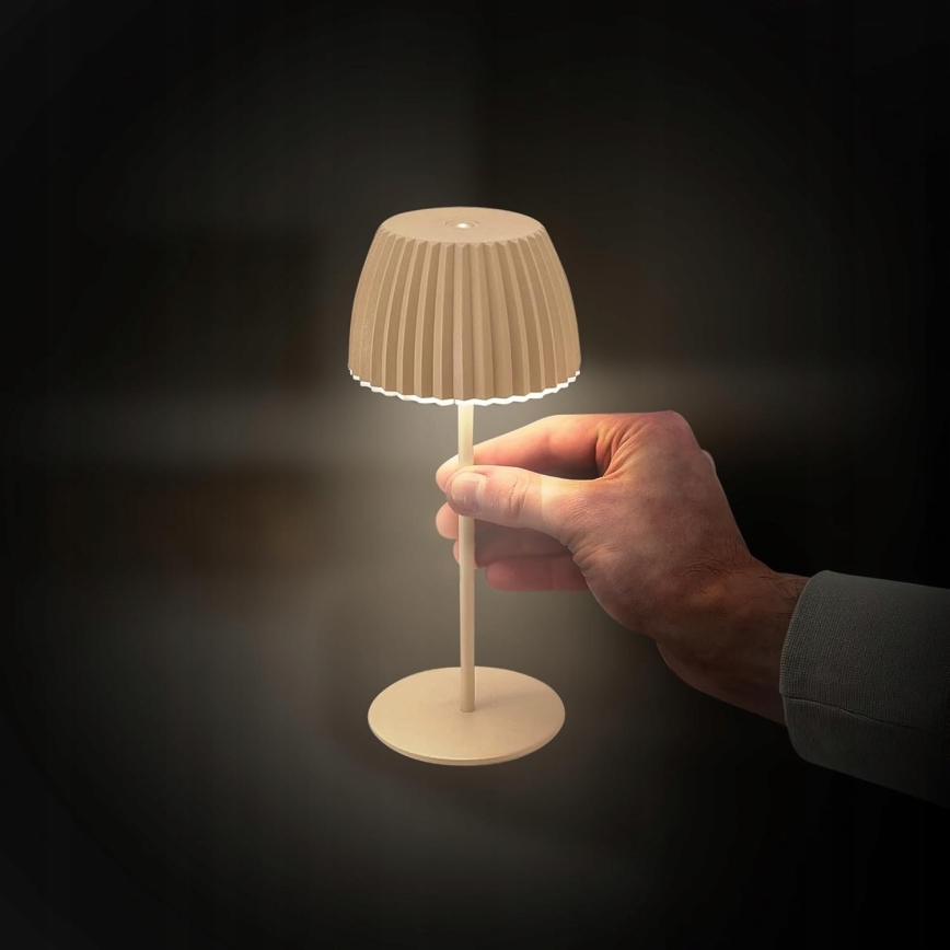 Briloner 7552-011 - MINI utomhusbordslampa, dimmbar, uppladdningsbar, beröringsstyrd LED/1,5W/5V IP44 1800 mAh beige