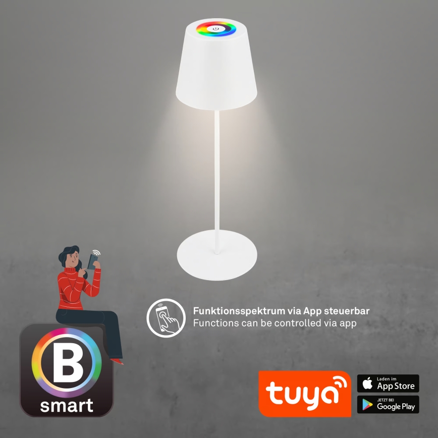 Briloner 7559016 - LED RGB dimbar uppladdningsbar utomhusbordslampa COLORIS LED/3,5W/5V IP44 2000 mAh Wi-Fi Tuya
