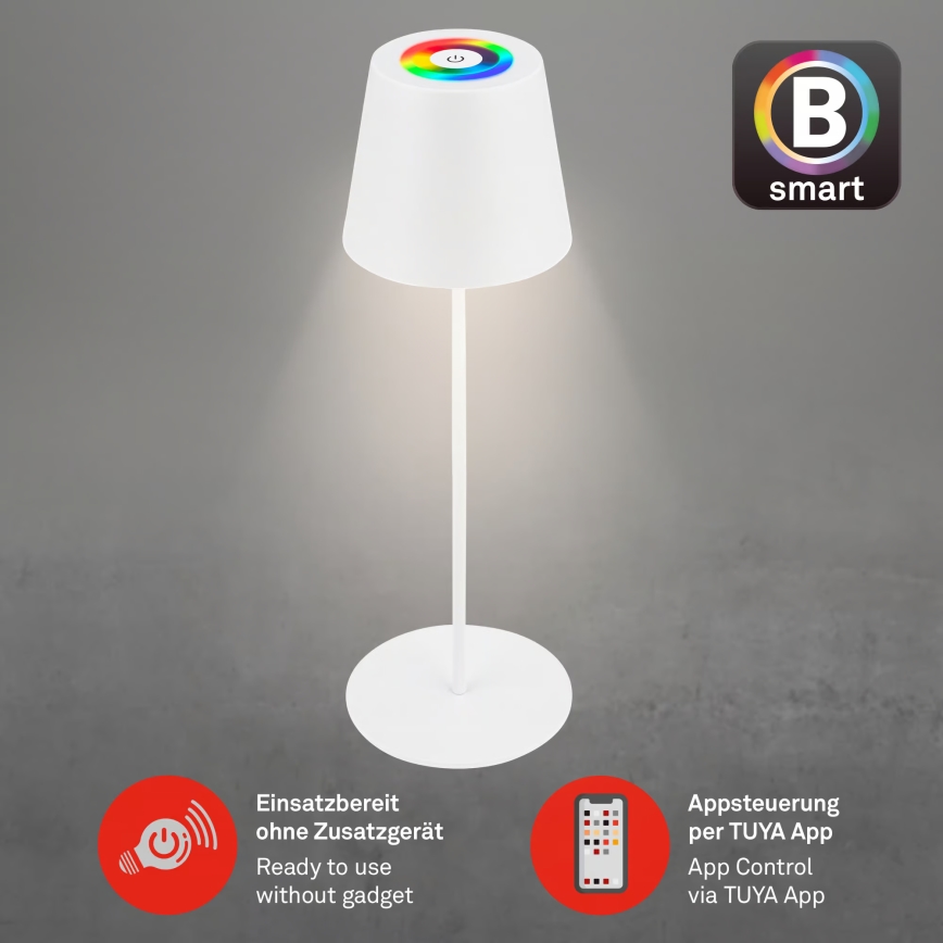 Briloner 7559016 - LED RGB dimbar uppladdningsbar utomhusbordslampa COLORIS LED/3,5W/5V IP44 2000 mAh Wi-Fi Tuya
