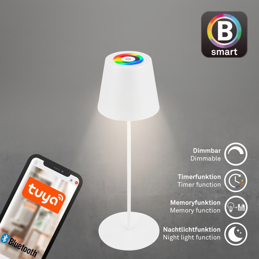 Briloner 7559016 - LED RGB dimbar uppladdningsbar utomhusbordslampa COLORIS LED/3,5W/5V IP44 2000 mAh Wi-Fi Tuya