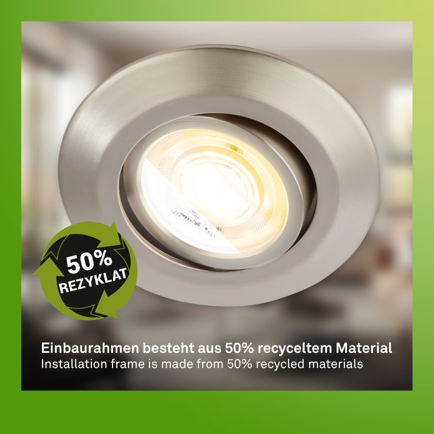 Briloner 7586032 - Set om 3 infällda LED-badrumsarmaturer KLIRA LED/4,9W/230V 2500/3000/4000K IP23 matt krom