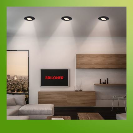 Briloner 7586035 - Set om 3 infällda LED-badrumsarmaturer KLIRA LED/4,9W/230V 2500/3000/4000K IP23 svart