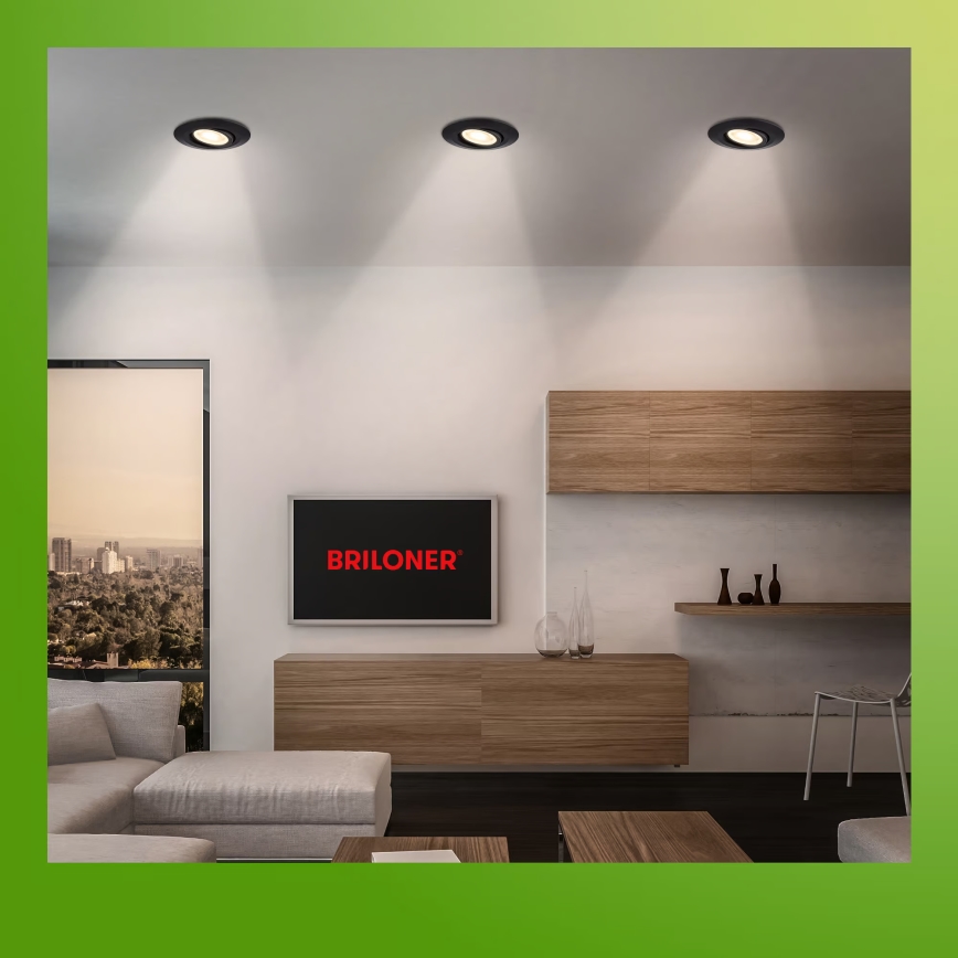 Briloner 7586035 - Set om 3 infällda LED-badrumsarmaturer KLIRA LED/4,9W/230V 2500/3000/4000K IP23 svart