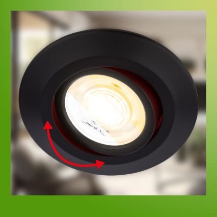 Briloner 7586035 - Set om 3 infällda LED-badrumsarmaturer KLIRA LED/4,9W/230V 2500/3000/4000K IP23 svart