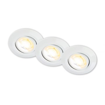 Briloner 7586036 - Set om 3 LED infällda badrumsarmaturer KLIRA 1xLED/4,9W/230V 2500/3000/4000K IP23 vit