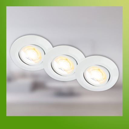 Briloner 7586036 - 3-pack LED-infälld badrumsarmatur KLIRA LED/4,9W/230V 2500/3000/4000K IP23 vit