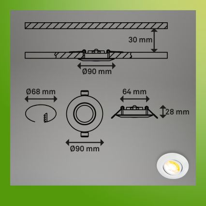 Briloner 7586036 - 3-pack LED-infälld badrumsarmatur KLIRA LED/4,9W/230V 2500/3000/4000K IP23 vit
