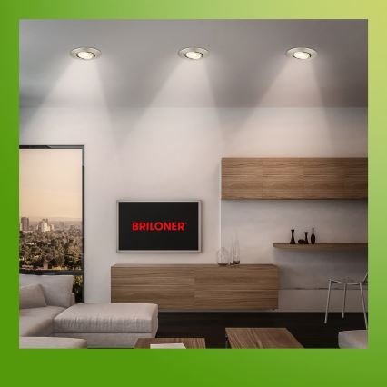 Briloner 7587032 - Set med 3 dimbara infällda badrumsarmaturer KLIRA LED/4,9W/230V 2500/3000/4000K IP23 mattkrom