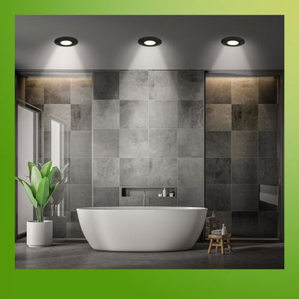 Briloner 7588035 - Set om 3 LED-infällda badrumsarmaturer KLIRA LED/4,9W/230V 2500/3000/4000K IP44 svart