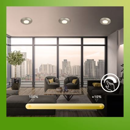 Briloner 7589032 - Set med 3 dimbara infällda LED-badrumsspotar KLIRA LED/4,9W/230V IP44 matt krom