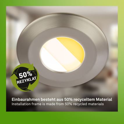 Briloner 7589032 - Set med 3 dimbara infällda LED-badrumsspotar KLIRA LED/4,9W/230V IP44 matt krom