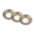 Briloner 7589032 - Set om 3 dimbara infällda badrumsspotlights KLIRA 1xLED/4,9W/230V IP44 mattkrom