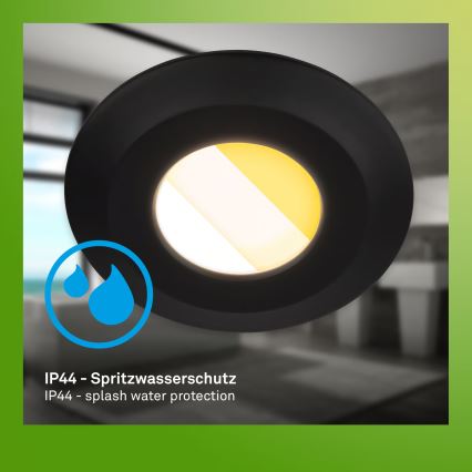 Briloner 7589035 - 3-pack dimbara infällda badrumsarmaturer KLIRA LED/4,9W/230V 2500/3000/4000K IP44 svart