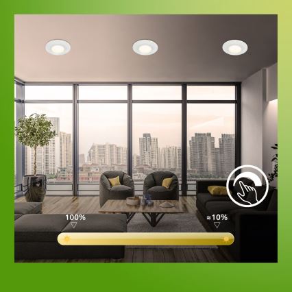 Briloner 7589036 - Set om 3 dimbara infällda badrumsarmaturer KLIRA LED/4,9W/230V 2500/3000/4000K IP44 vit