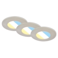 Briloner 7598032 - KIT 3x Infälld LED badrumsbelysning LED/4,9W/230V IP44 2700/4000/6500K matt krom