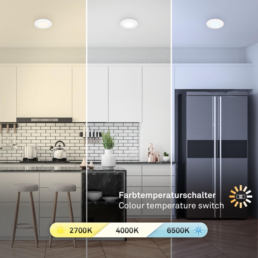 Briloner 7598036 - KIT 3x Infälld LED badrumsbelysning LED/4,9W/230V IP44 2700/4000/6500K vit