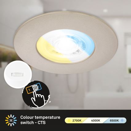 Briloner 7605032 - Set med 3 infällda badrumsarmaturer 3xLED/4,9W/230V 2700/4000/6500K IP44 matt krom