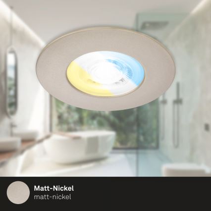 Briloner 7605032 - Set med 3 infällda LED-badrumsarmaturer LED/4,9W/230V 2700/4000/6500K IP44 matt krom