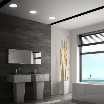 Briloner 7605036 - Set med 3 infällda badrumsarmaturer, 3x LED / 4,9 W / 230 V, 2700/4000/6500 K, IP44, vit