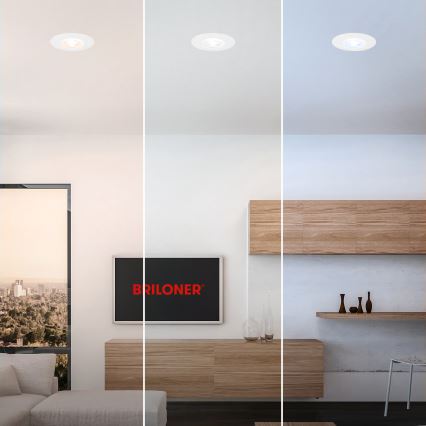 Briloner 7605036 - Set med 3 infällda badrumsarmaturer, 3x LED / 4,9 W / 230 V, 2700/4000/6500 K, IP44, vit