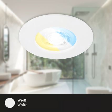 Briloner 7605036 - Set med 3 infällda badrumsarmaturer, 3x LED / 4,9 W / 230 V, 2700/4000/6500 K, IP44, vit