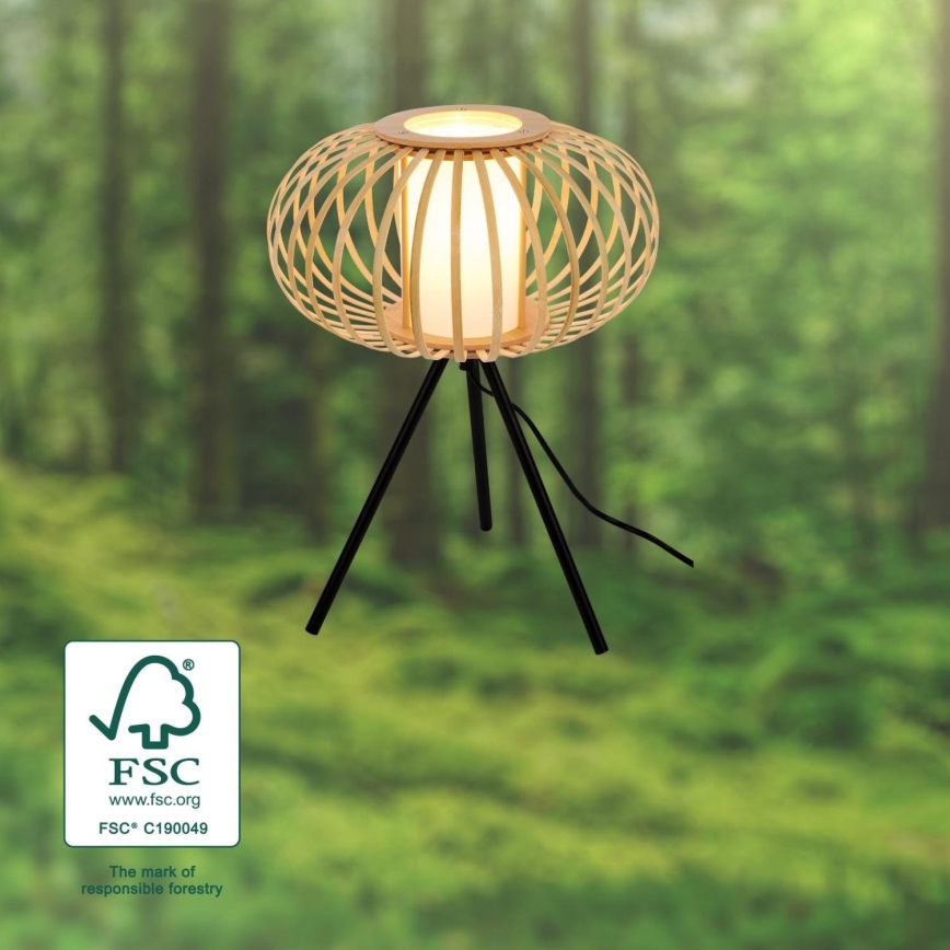 Briloner 7759011 - Bordslampa 1xE27/10W/230V bambu