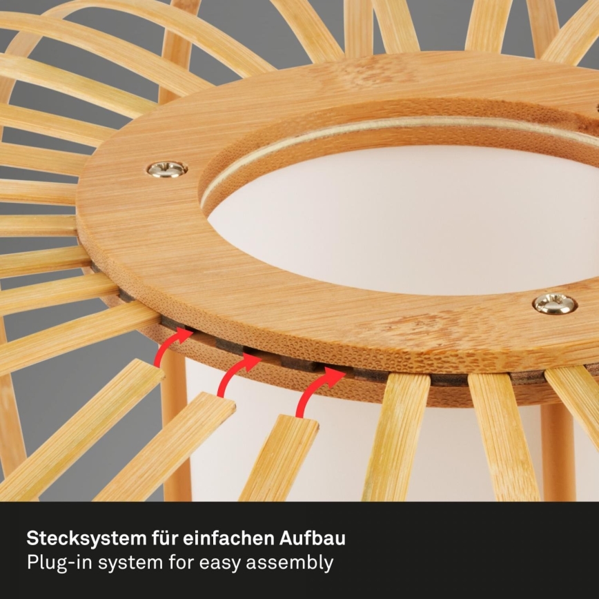 Briloner 7759011 - Bordslampa 1xE27/10W/230V bambu