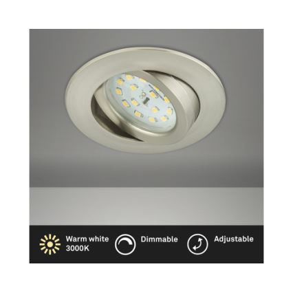 Briloner 8317-012 - dimbar LED-infälld badrumsarmatur, LED 5,5 W, 230 V, IP23, mattkrom