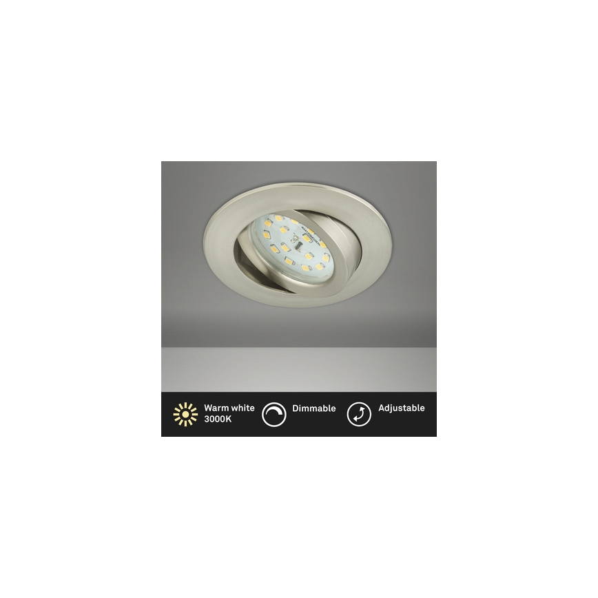 Briloner 8317-012 - dimbar LED-infälld badrumsarmatur, LED 5,5 W, 230 V, IP23, mattkrom